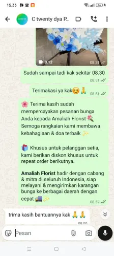Testimonial Standing Flower bumi serpong damai